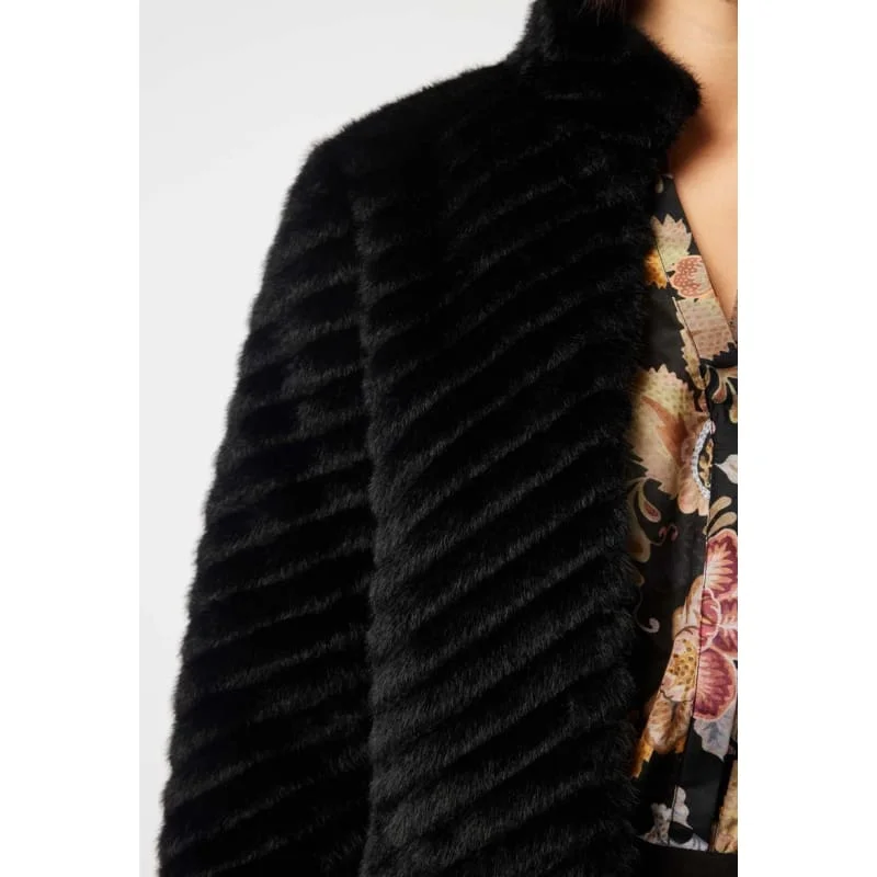 Altair Faux Fur Cropped Jacket | Black