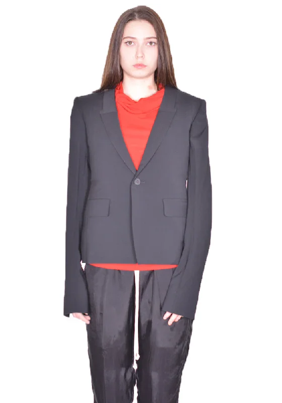 RICK OWENS WOMEN RP01D2764 WL 60CM SOFT BLAZER BLACK