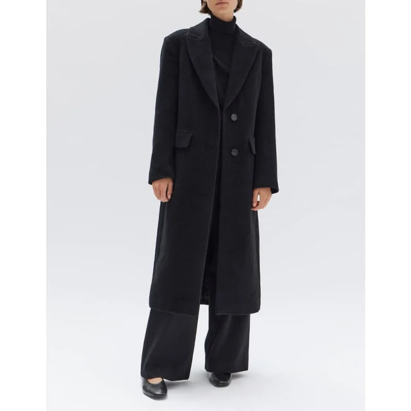 Ricki Wool Blend Coat | Black