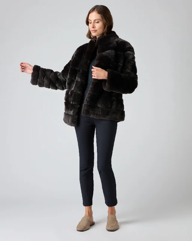 Women's Zoe Fur Jacket Dark Grey