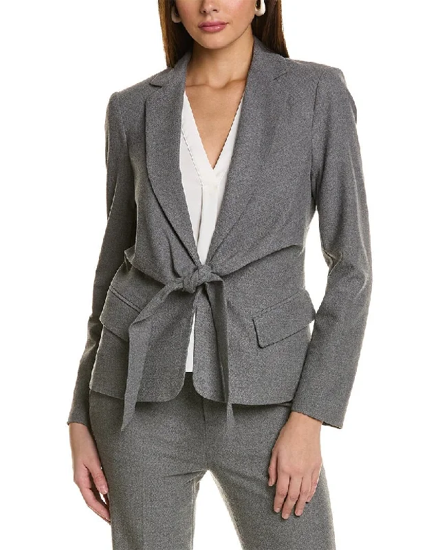 Donna Karan Tie-Front Wrap Blazer