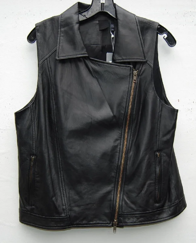 Women’s Edgy Slim Fit Leather Vest Jacket WV03