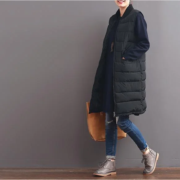 winter black oversized down jacket vest