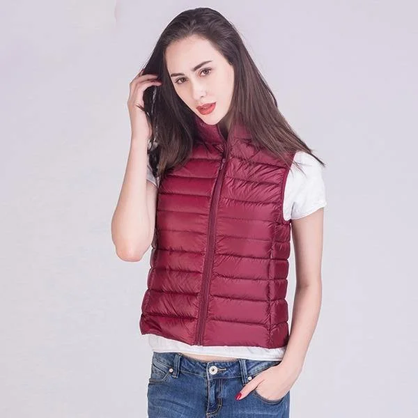 2020 Winter New 90% White Duck Down Vest Stand Collar Warm Down Jacket 12 Colors S-3XL