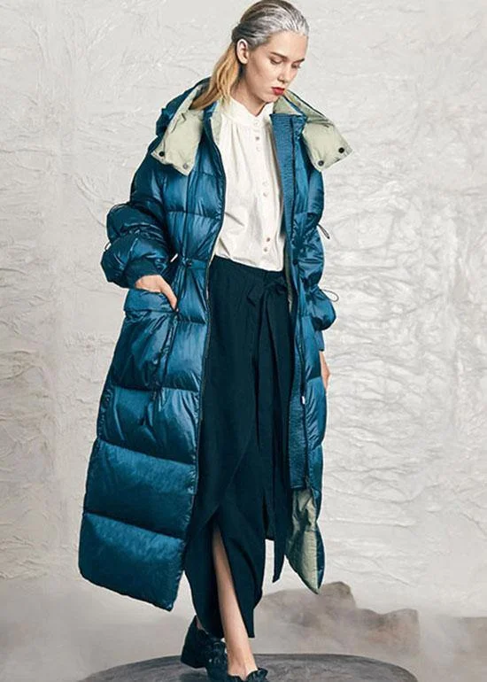 Casual Blue zippered Pockets Winter Duck Down Down Jacket