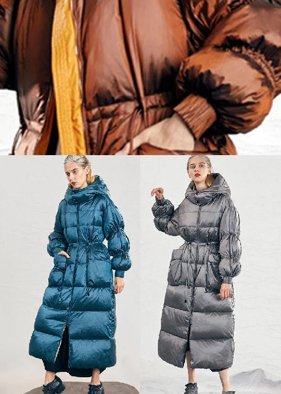 Casual Blue zippered Pockets Winter Duck Down Down Jacket