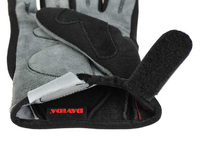 Davida Lightweight Metropolitan Glove - Grey Real Suede Palm / Black Grip