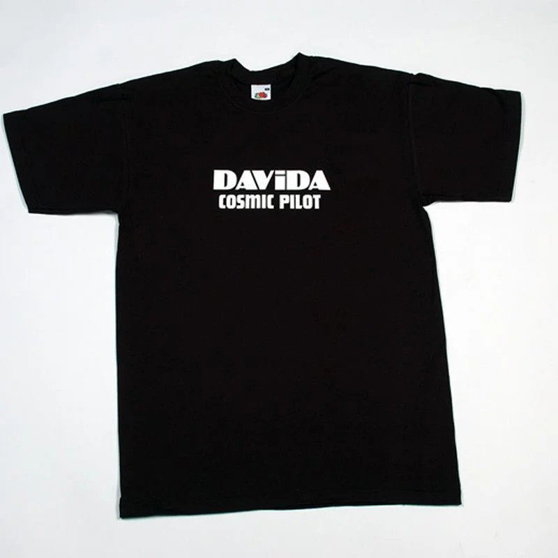 Davida T-Shirts  - Black with White Davida Cosmic Pilot Logo