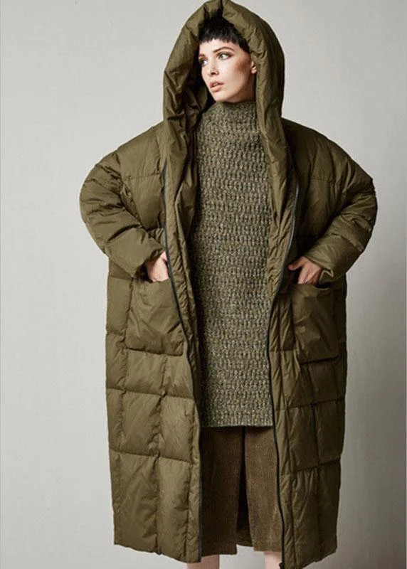 DIY Black zippered Pockets Thick Winter Duck Down Coat