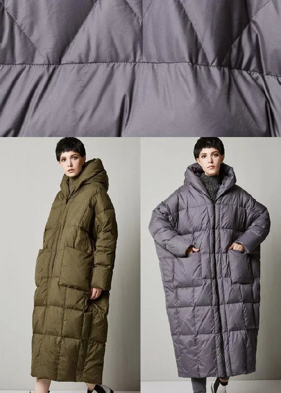 DIY Black zippered Pockets Thick Winter Duck Down Coat