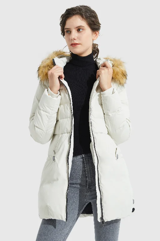 Faux Fur Qulited Puffer Down Jacket