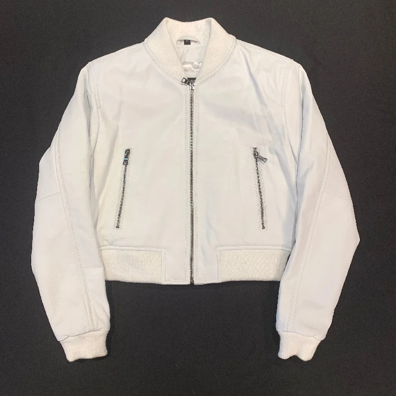 Kashani Women's White Lambskin Varsity Jacket