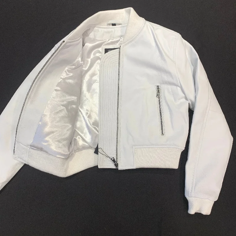 Kashani Women's White Lambskin Varsity Jacket