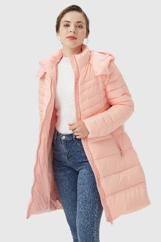 Long Glossy Easy to Carry Light Down Jacket