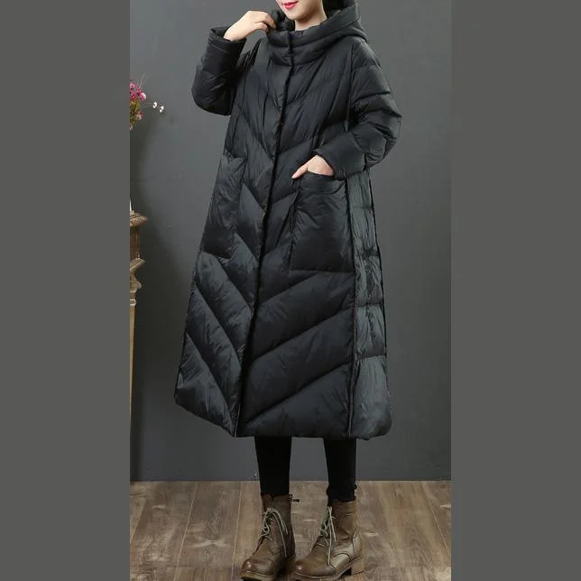 Luxury black down jacket woman plus size winter jacket hooded Warm Jackets