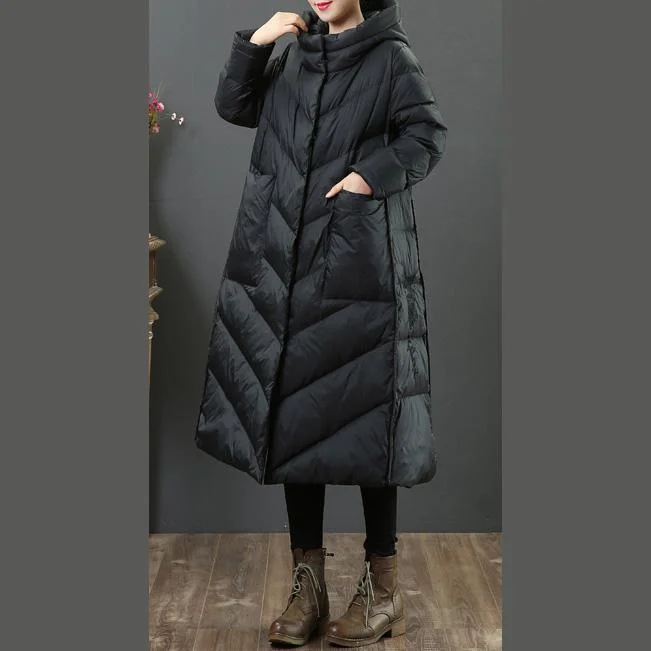 Luxury black down jacket woman plus size winter jacket hooded Warm Jackets