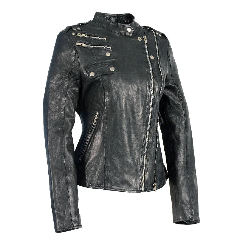 Milwaukee Leather Women's Black Leather Motorcycle Style Fashion