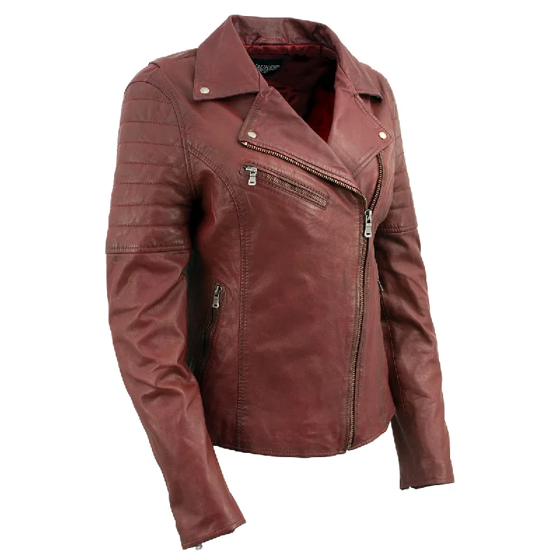 Milwaukee Leather Red Vintage Motorcycle Inspired Vegan Tan Fashion