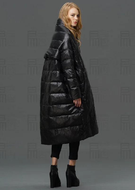 Modern Red Turtle Neck Cloak Sleeves low high design Winter Duck Down down coat