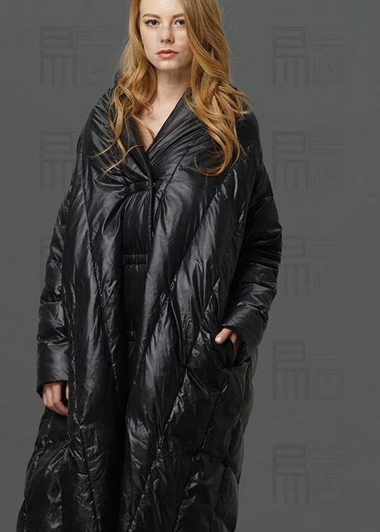 Modern Red Turtle Neck Cloak Sleeves low high design Winter Duck Down down coat