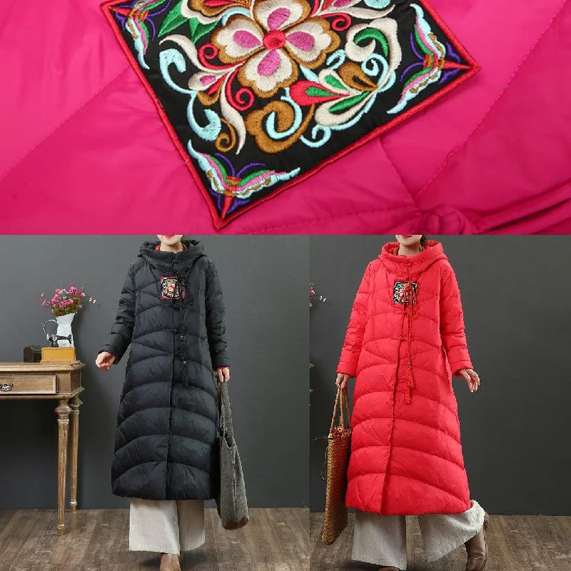 New black down jacket woman plus size clothing thick down jacket hooded Warm winter outwear