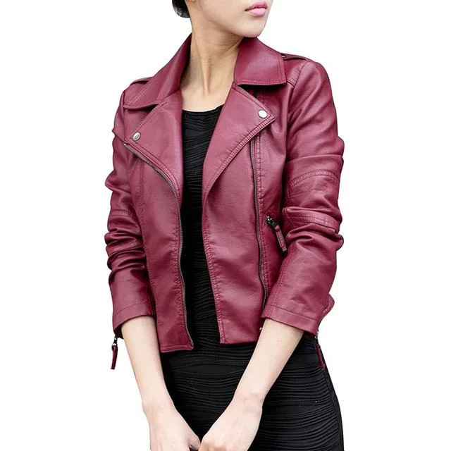 New Women Leather Jackets Vintage Fashion