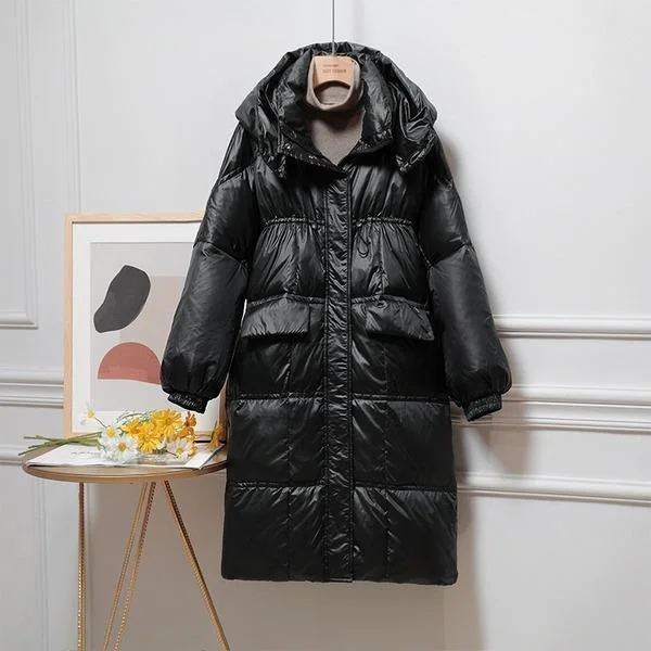 Oversized Down Jacket Women Winter White Duck Down Coat Winter Hooded Warm Parkas Overcoats