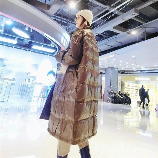 Patchwork Pockets Zipper Down Coat Women 2020 Winter Casual Fashion  Style Temperament All Match Women Clothes