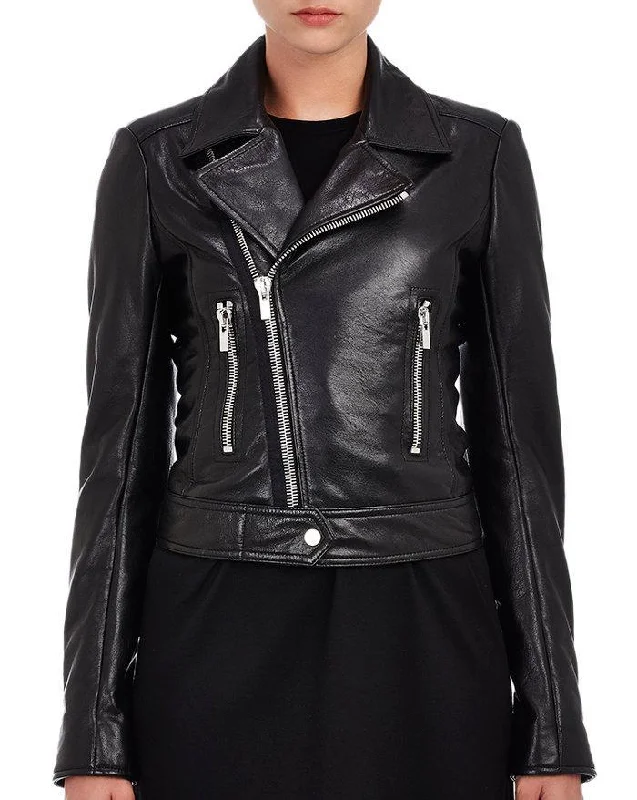 Super Oliya Women Biker Real Leather Jackets