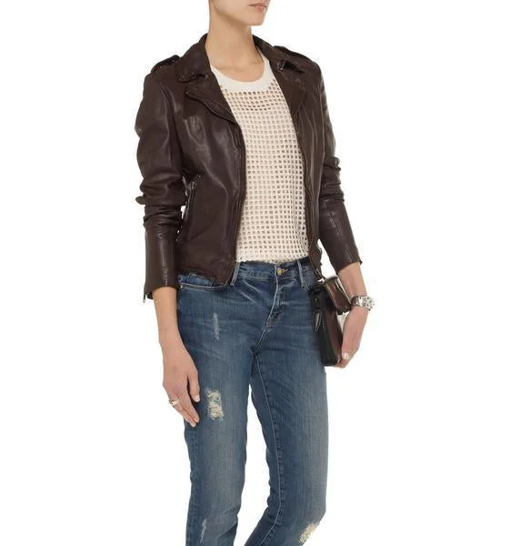 Super Vinera Women Biker Real Leather Jackets