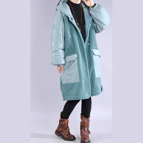 top quality blue casual outfit casual down jacket hooded pockets winter coats