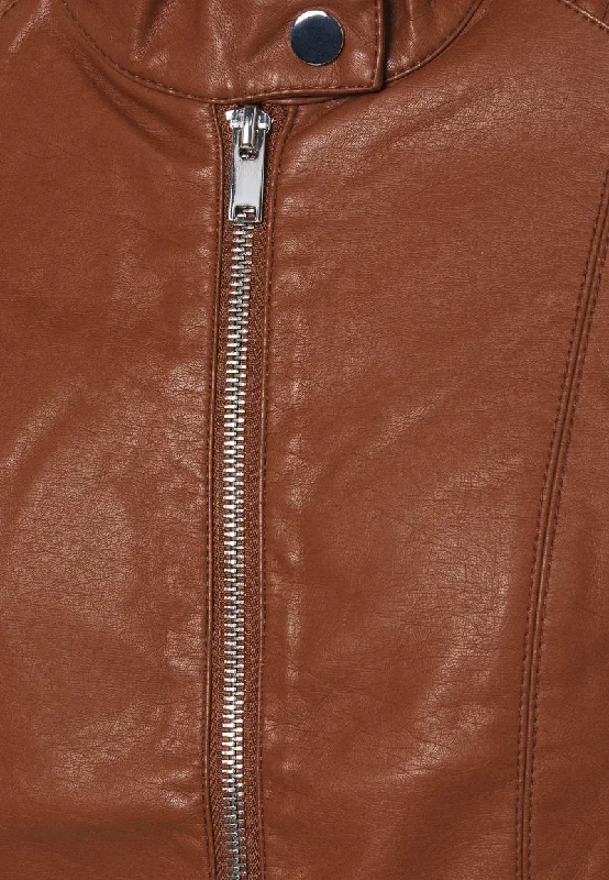 Women’s Chocolate Brown Leather Biker Jacket