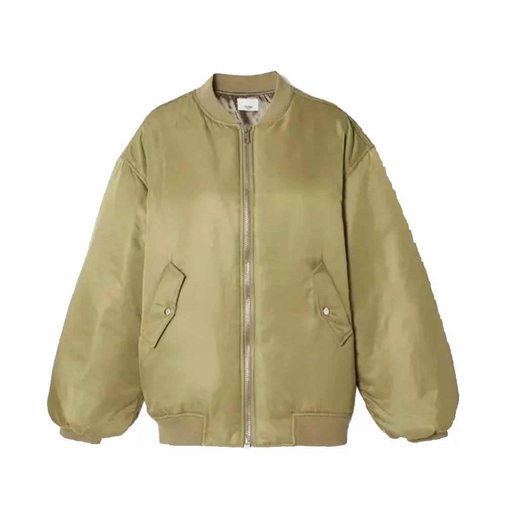 Women's Neutral Astra Oversized Shell Bomber Jacket