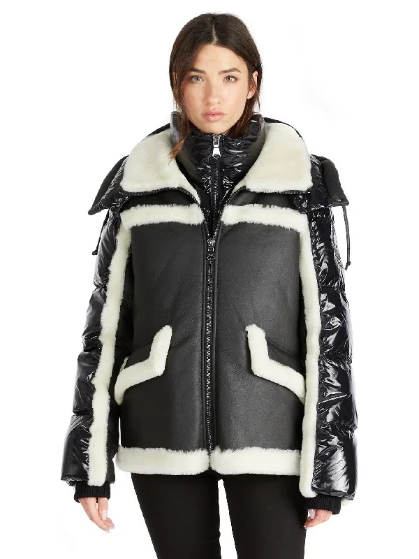 Danique Women's Luxury 3-in-1 Mixed-Media Puffer