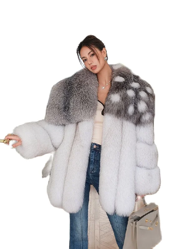 Luxury Full Pelt Real Fur Coat Big Fur Collar