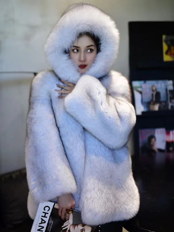 Real Fur Hooded Full Pelt Coats