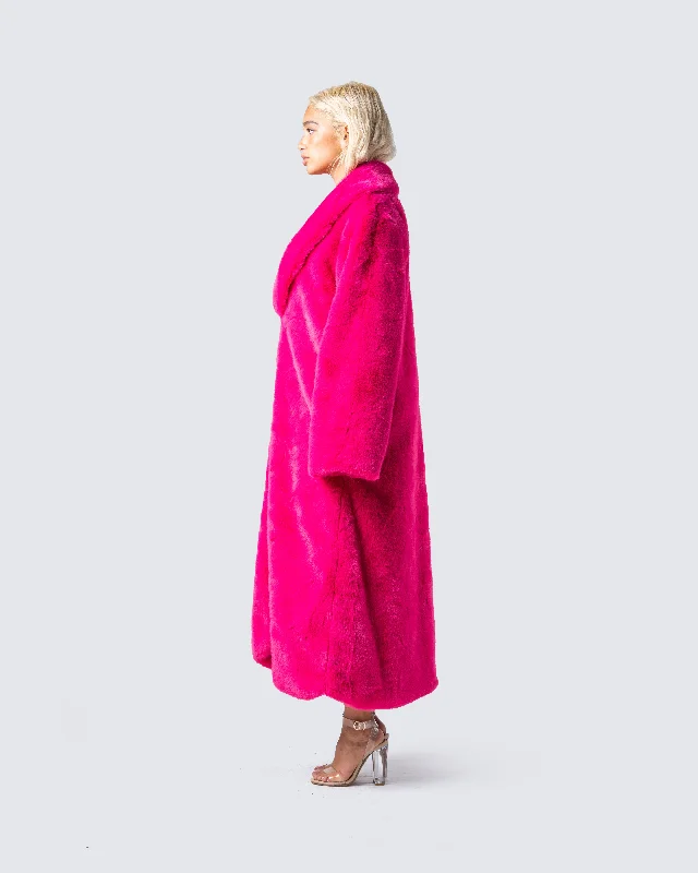 corinne-hot-pink-vegan-fur-coat