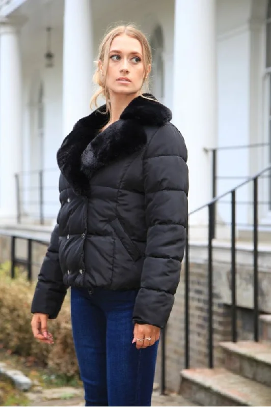 double-second-black-lux-fur-collar-puffer-coat