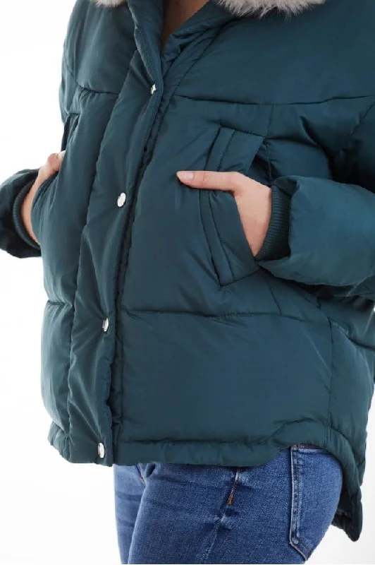 double-second-teal-oversized-dip-back-puffer