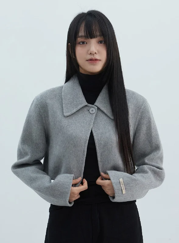 One-Button Crop Tailored Jacket ON310